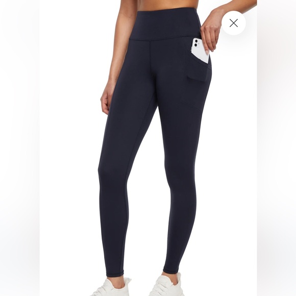 Marika Large Women’s Midnight Blue Yoga Pants with Side Pocket - Picture 1 of 9